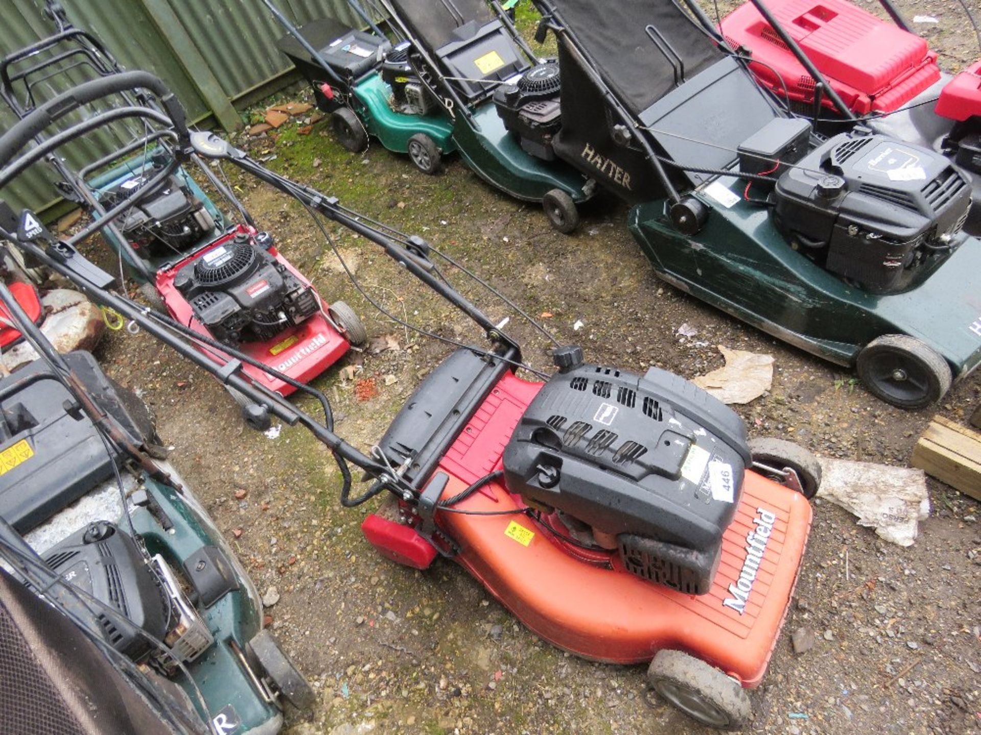 MOUNTFIELD PETROL LAWNMOWER WITH ROLLER , NO COLLECTOR. THIS LOT IS SOLD UNDER THE AUCTIONEERS M