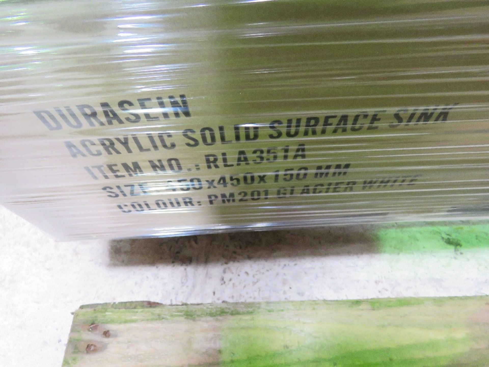 8NO DURASEIN 450X450X150 SOLID SURFACE ACRYLIC SINK, UNUSED, SURPLUS STOCK. - Image 2 of 3