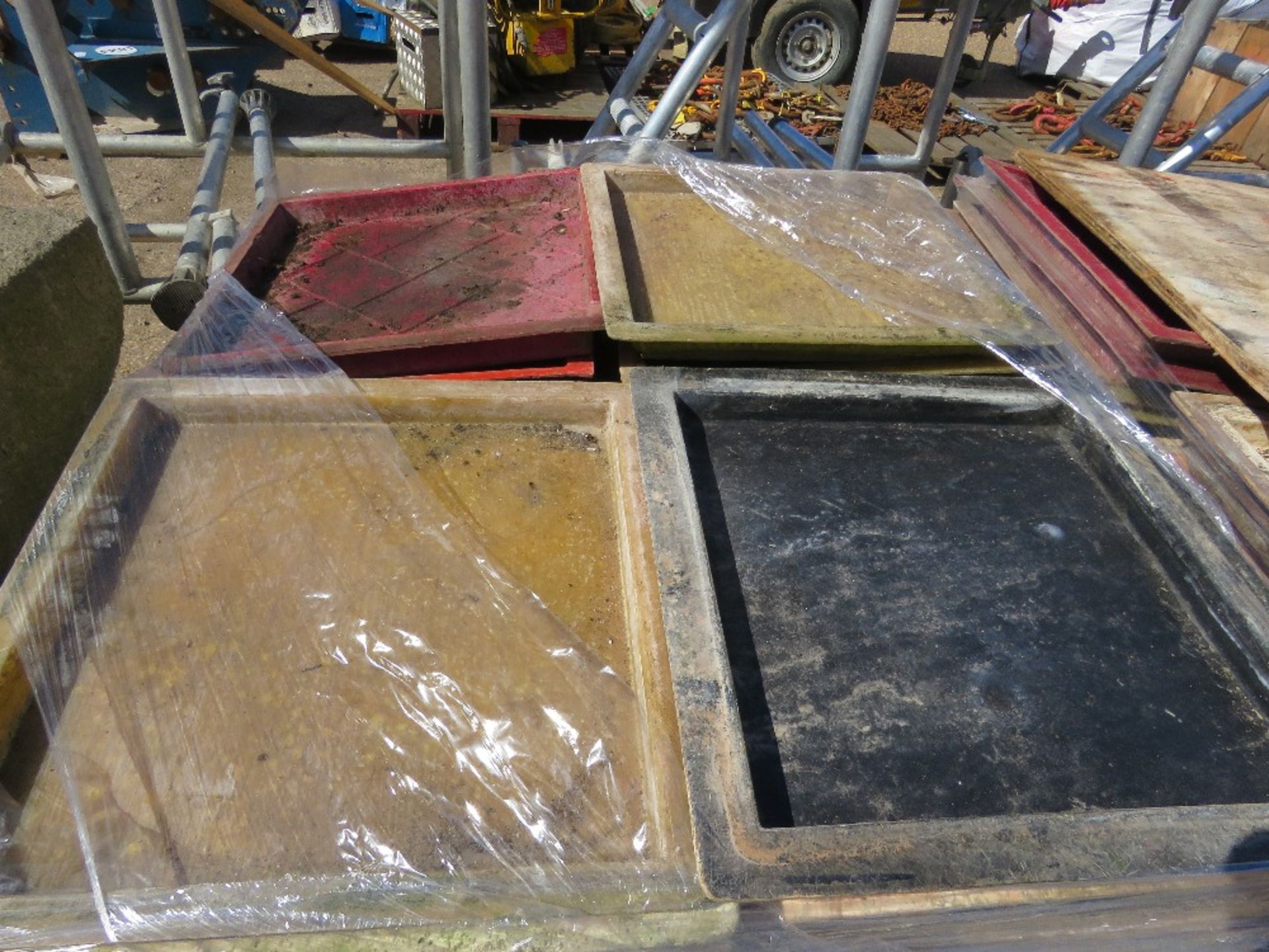 2 X PALLETS OF GRP CONCRETE SLAB MAKING MOULDS, MAINLY 44-45CM SQUARE APPROX. - Image 2 of 5