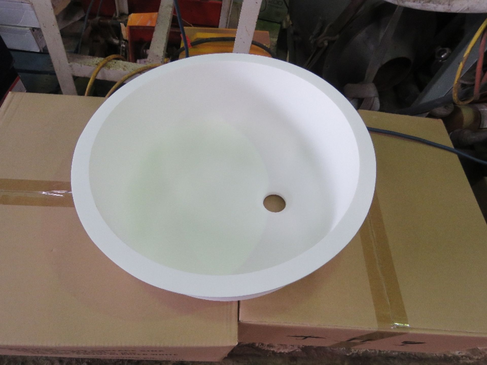4NO DURASEIN 450X450X150 SOLID SURFACE ACRYLIC SINK, UNUSED, SURPLUS STOCK. - Image 3 of 3