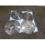 4NO DIAMAND BLADES FOR ROAD SAW, 450MM DIAMETER. SOURCED FROM COMPANY LIQUIDATION. THIS LOT IS S