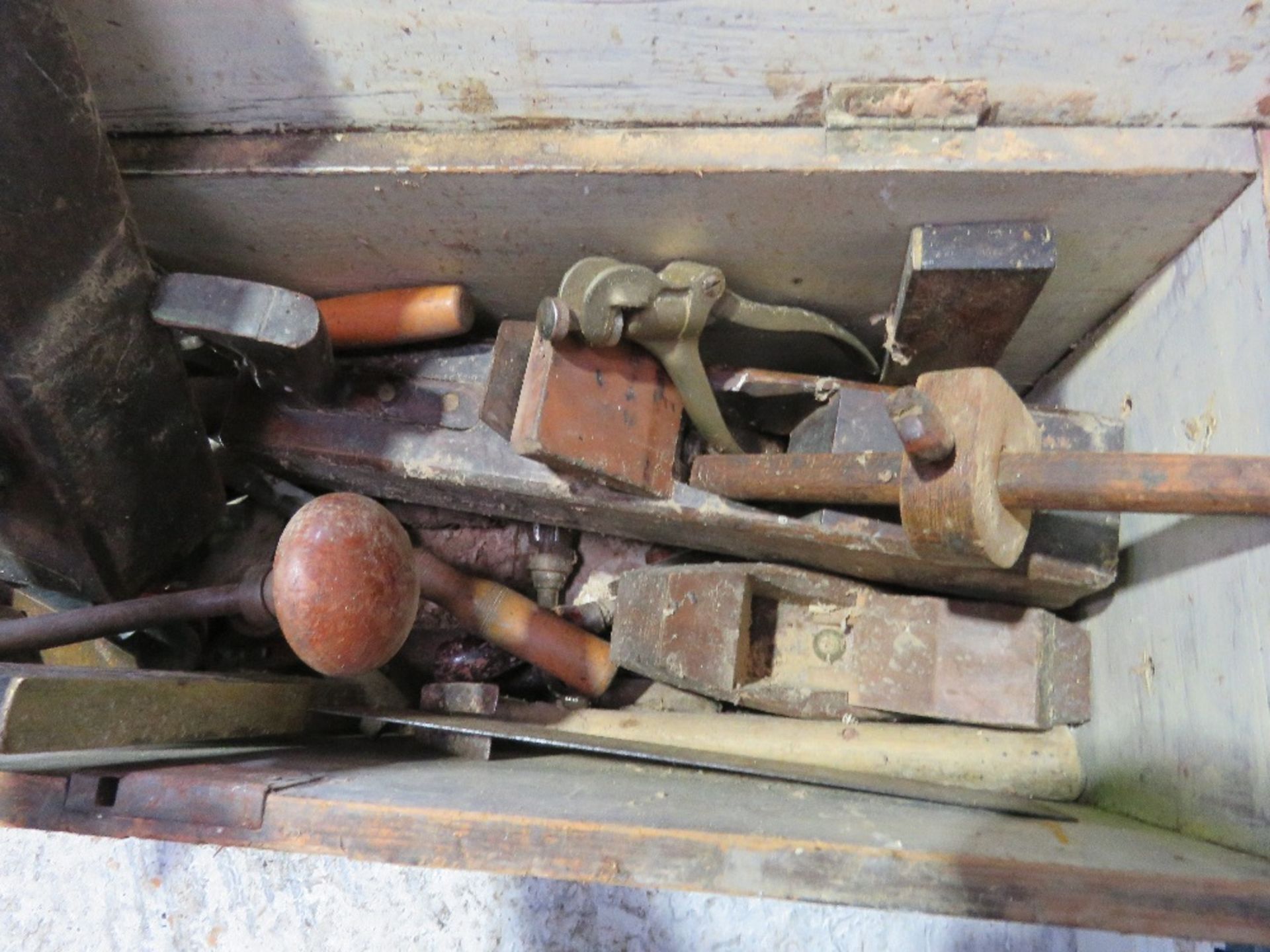 2 X WOODEN BOXES OF OLD CARPENTER'S TOOLS ETC. - Image 4 of 5