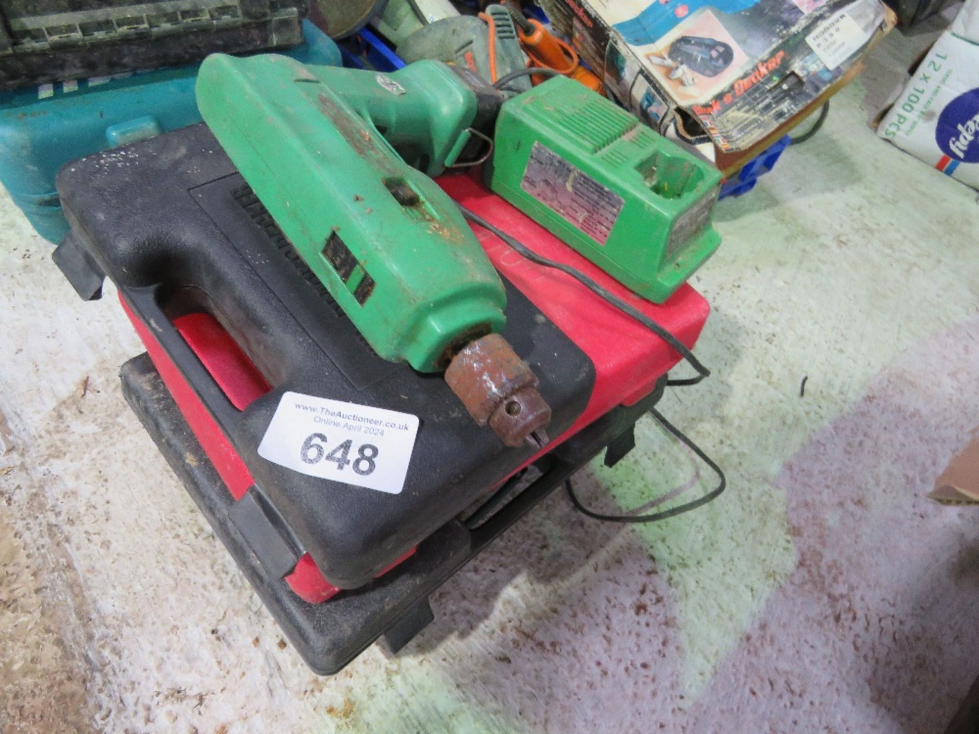 4 X BATTERY DRILLS PLUS A MINI SCREWDRIVER. ....THIS LOT IS SOLD UNDER THE AUCTIONEERS MARGIN SCHEME