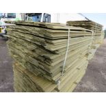 LARGE PACK OF PRESSURE TREATED SHIPLAP TYPE TIMBER CLADDING BOARDS. 1.73M LENGTH X 100MM WIDTH APPRO