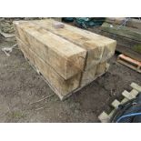 6NO HEAVY DUTY OAK BOLLARD POSTS 1.5M HEIGHT X 24CM X 24CM APPROX.....THIS LOT IS SOLD UNDER THE AUC