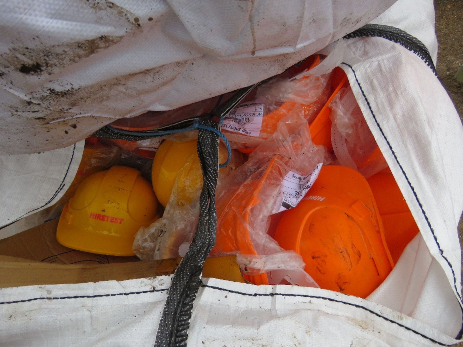 2 X BULK BAGS OF UNUSED GREEN AND ORANGE HARD HATS, COMPANY BRANDED......SOURCED FROM COMPANY LIQUID - Image 2 of 2