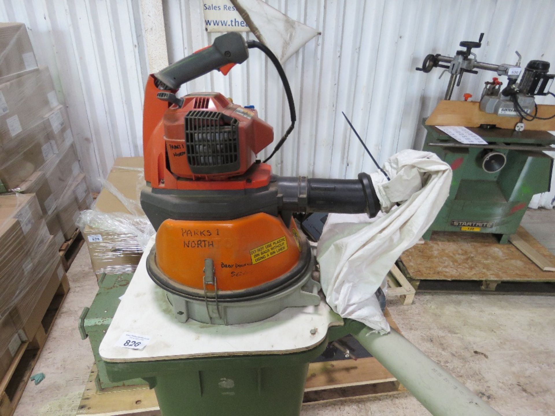 HUSQVARNA PETROL ENGINED BIN VACUUM CLEANER.....THIS LOT IS SOLD UNDER THE AUCTIONEERS MARGIN SCHEME