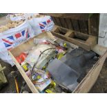 STILLAGE CONTAINING ASSORTED ELECTRICAL AND AUDIO CAR / VEHICLE SUNDRIES, BOLTS, FIXINGS ETC.