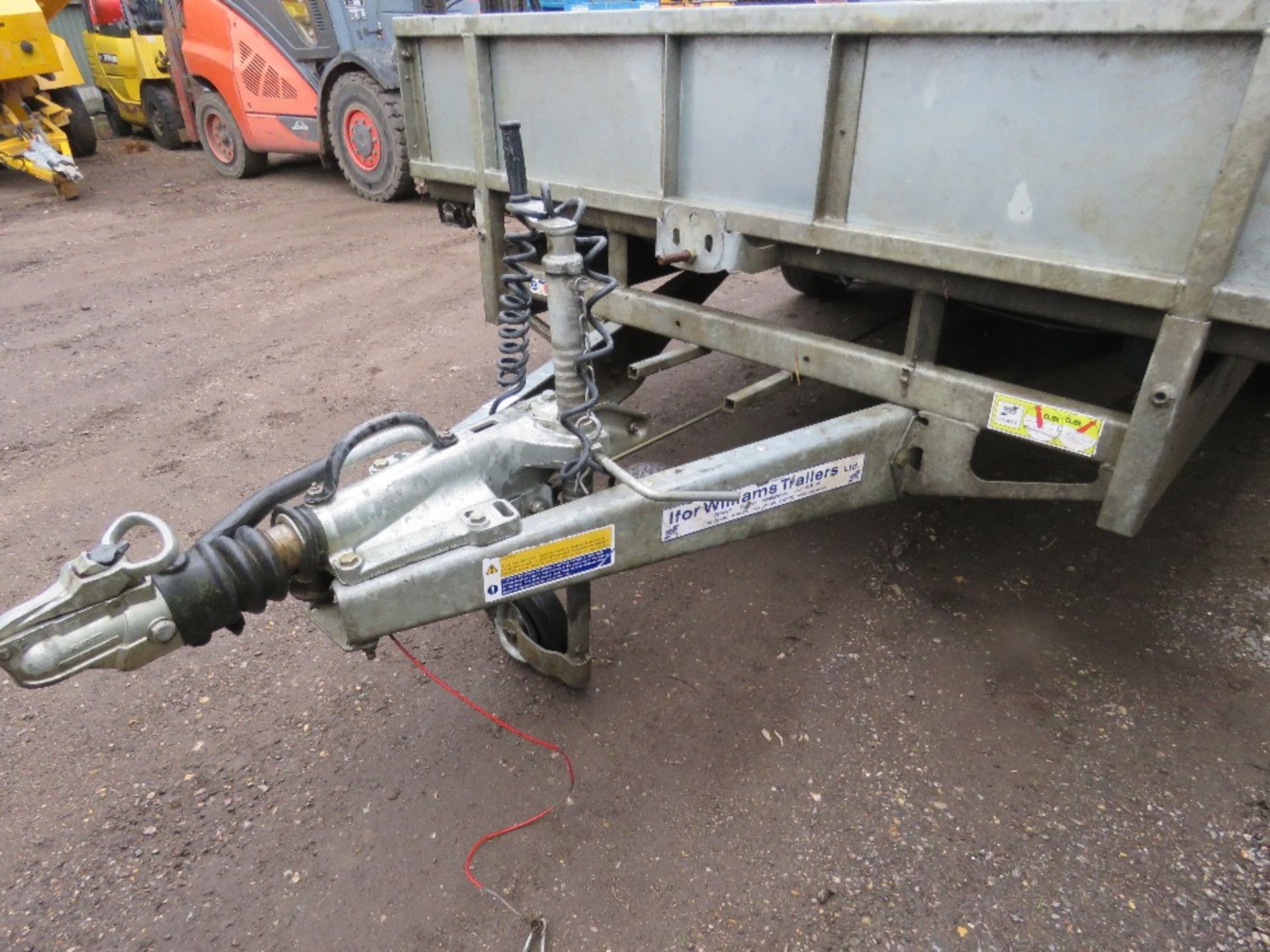 IFOR WILLIAMS LM166G3 16FT TRIAXLED PLANT TRAILER WITH SIDES AND RAMPS AS SHOWN. YEAR 2015 APPROX. P - Image 7 of 11
