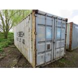 SECURE STORAGE 20FT SHIPPING CONTAINER . WITH FORK POCKETS. SOURCED FROM SITE CLEARANCE. ....THIS LO