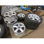 3NO VW ALLOY WHEELS AND TYRES PLUS 3NO RIMS.