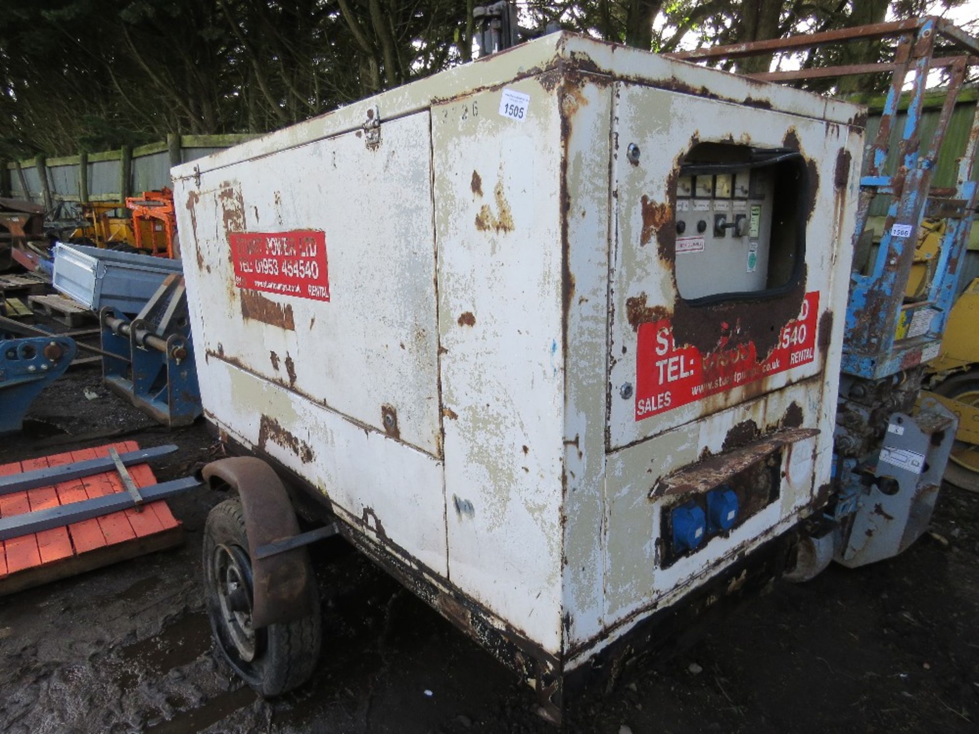 HATZ DIESEL ENGINED 20KVA TOWED GENERATOR SET, LEROY SOMER BACKEND FITTED. SOURCED FROM FARM CLOSURE - Image 5 of 14