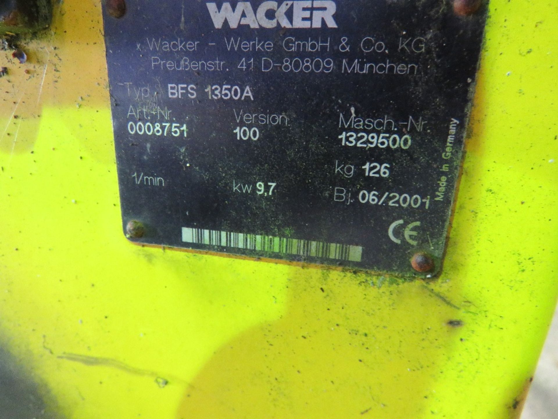 WACKER BFS1350A PETROL ENGINED FLOOR SAW. - Bild 3 aus 7