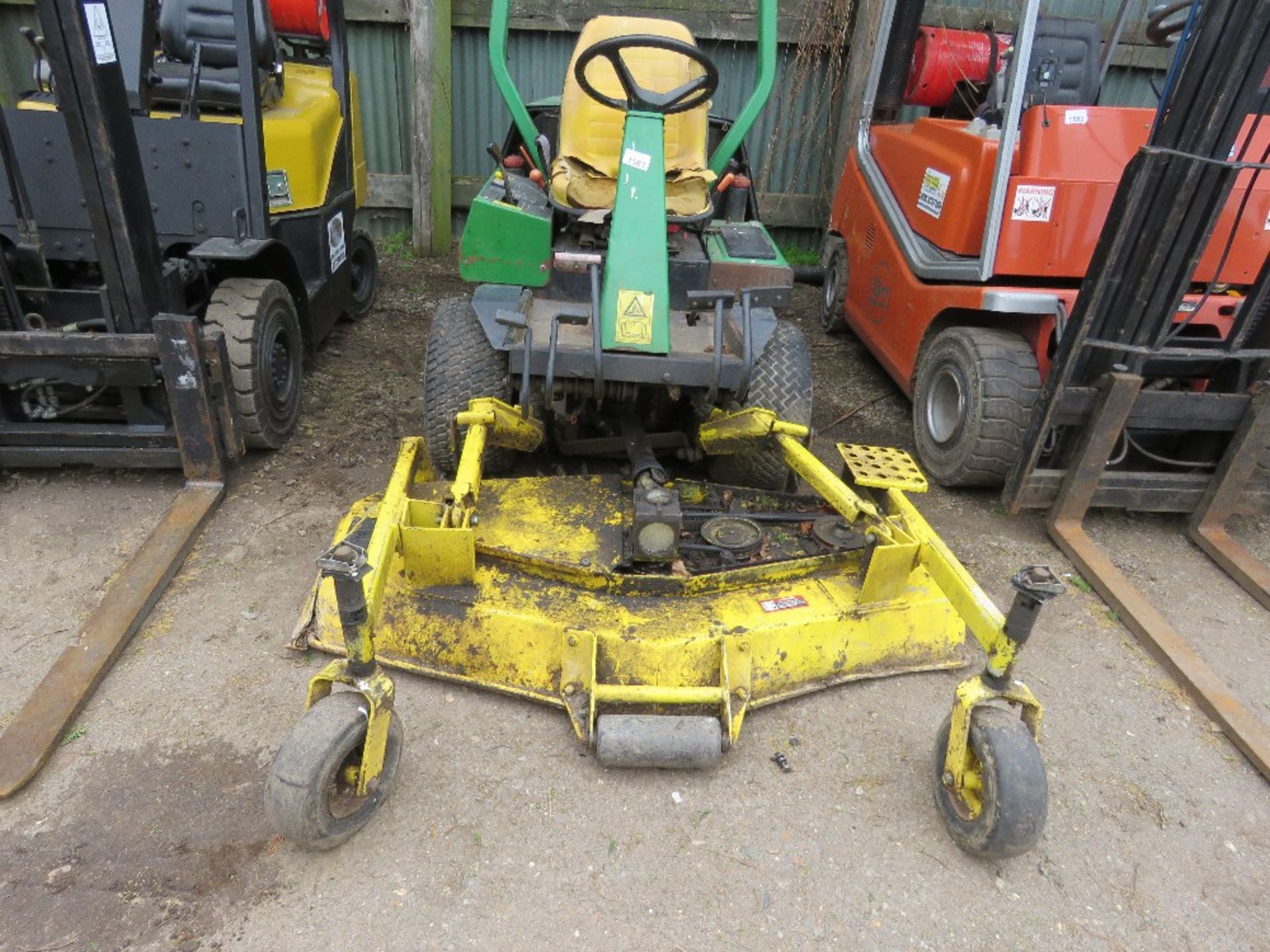 JOHN DEERE 1145 4WD OUT FRONT ROTARY MOWER. WHEN TESTED WAS SEEN TO START, RUN, DRIVE AND MOWER ENGA - Image 2 of 11