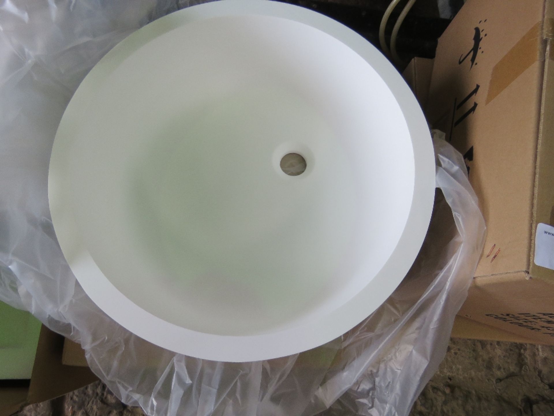 4NO DURASEIN 450X450X150 SOLID SURFACE ACRYLIC SINK, UNUSED, SURPLUS STOCK. - Image 2 of 2