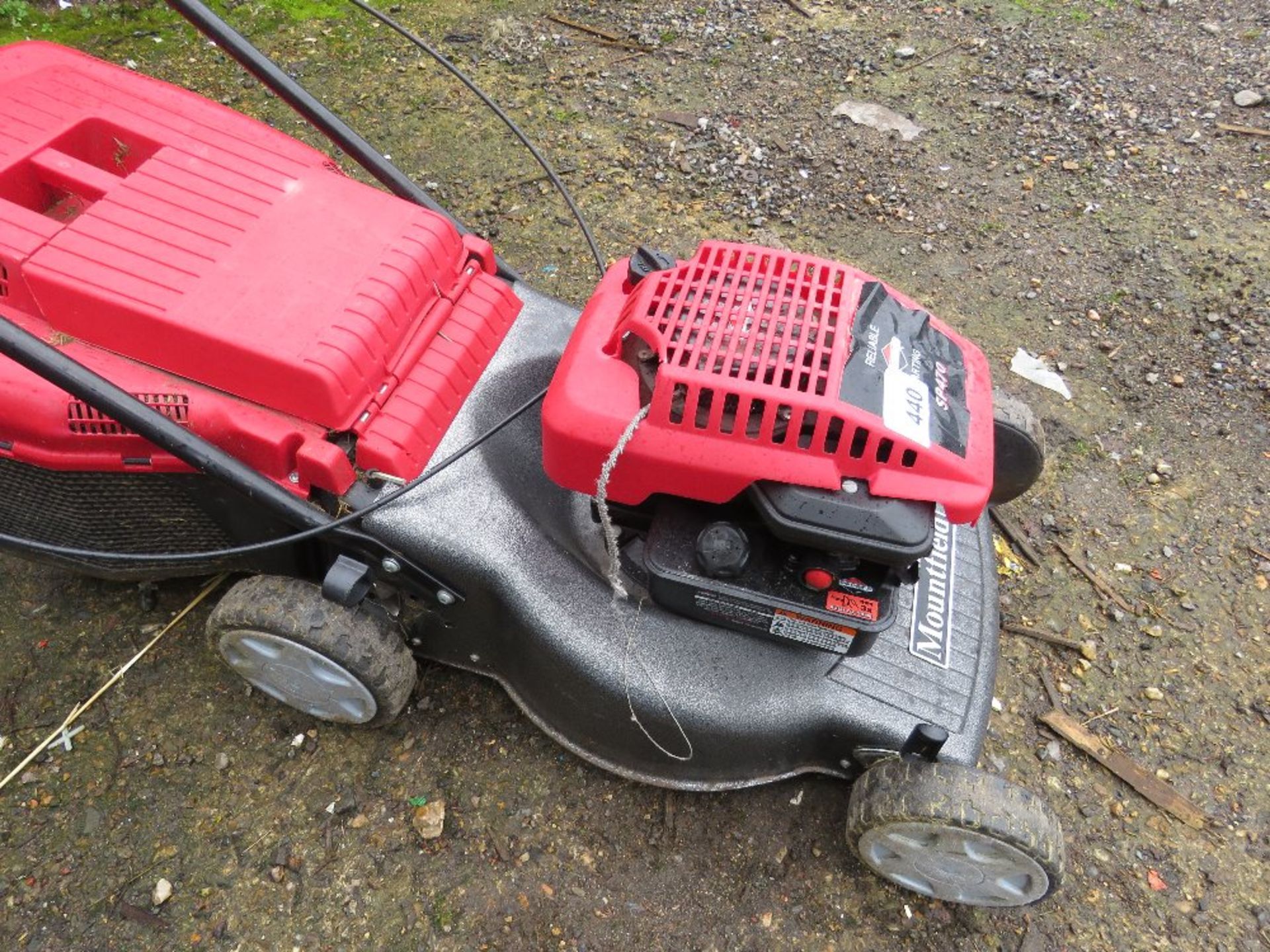 MOUNTFIELD PETROL MOWER WITH A COLLECTOR.....THIS LOT IS SOLD UNDER THE AUCTIONEERS MARGIN SCHEME, T - Image 3 of 3