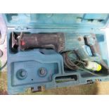 2 X MAKITA 110VOLT POWERED RECIPROCATING SAWS IN CASES THX13909,7627