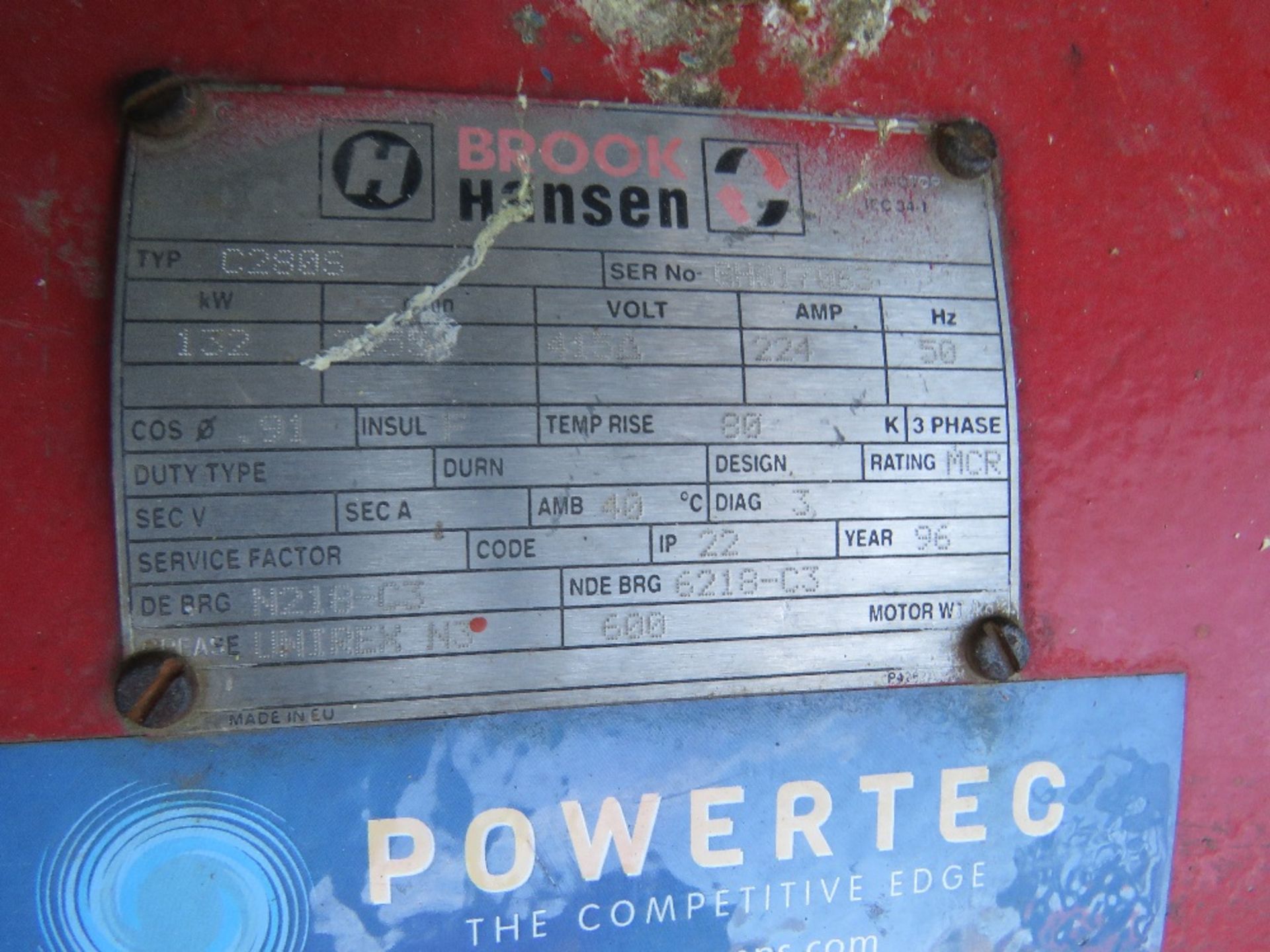 STERLING 3 PHASE POWERED FIRE PUMP. POWERED BY BROOK HANSEN 132KW MOTOR.....THIS LOT IS SOLD UNDER T - Image 7 of 8