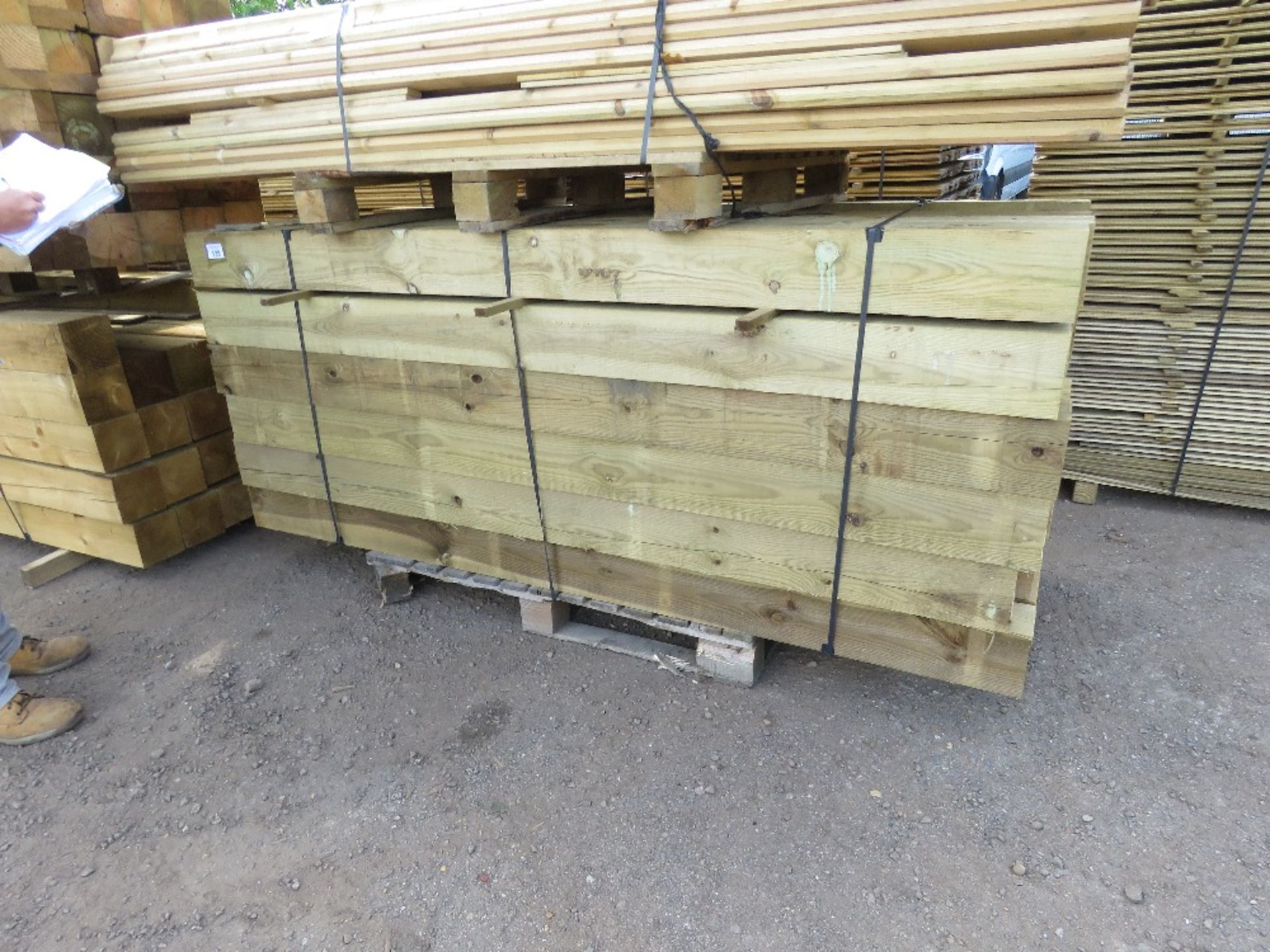 34NO LARGE TREATED TIMBER POSTS 150MMX 150MM @2280MM LENGTH APPROX. - Image 4 of 5