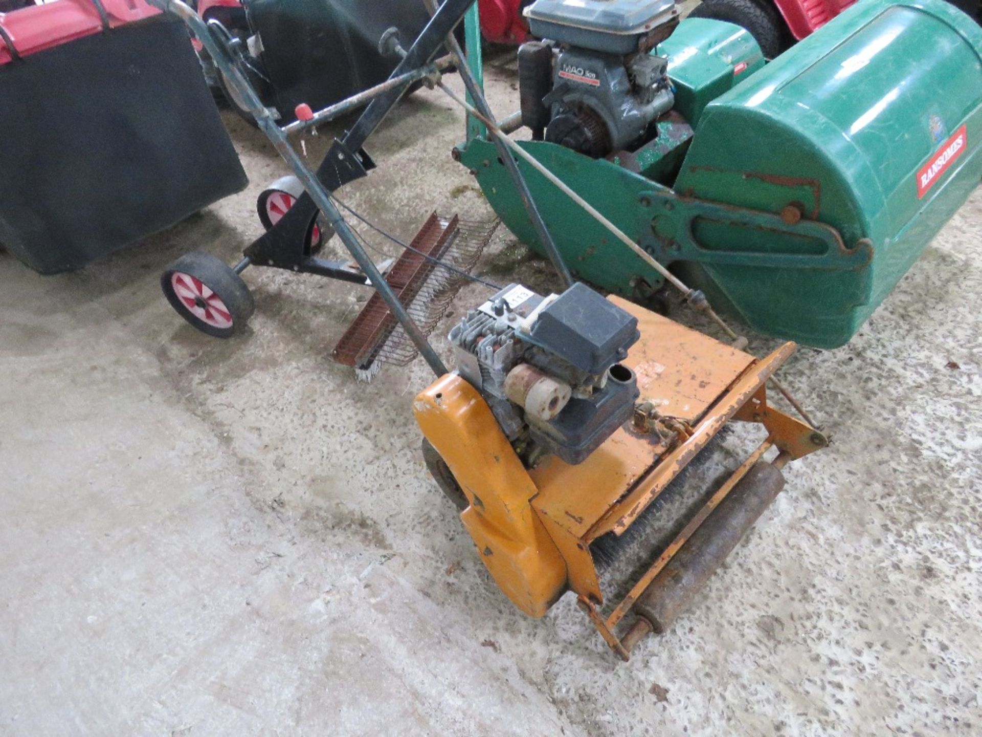 SISIS PETROL ENGINED POWER SWEEPER PLUS A PUSH ALONG GROOMER. DIRECT FROM SPORTS GROUND.....THIS LOT - Image 2 of 7