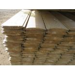 LARGE PACK OF TREATED LOG LAP CLADDING BOARDS 22MM X 125MM @ 3M LENGTH APPROX. 207NO PIECES APPROX