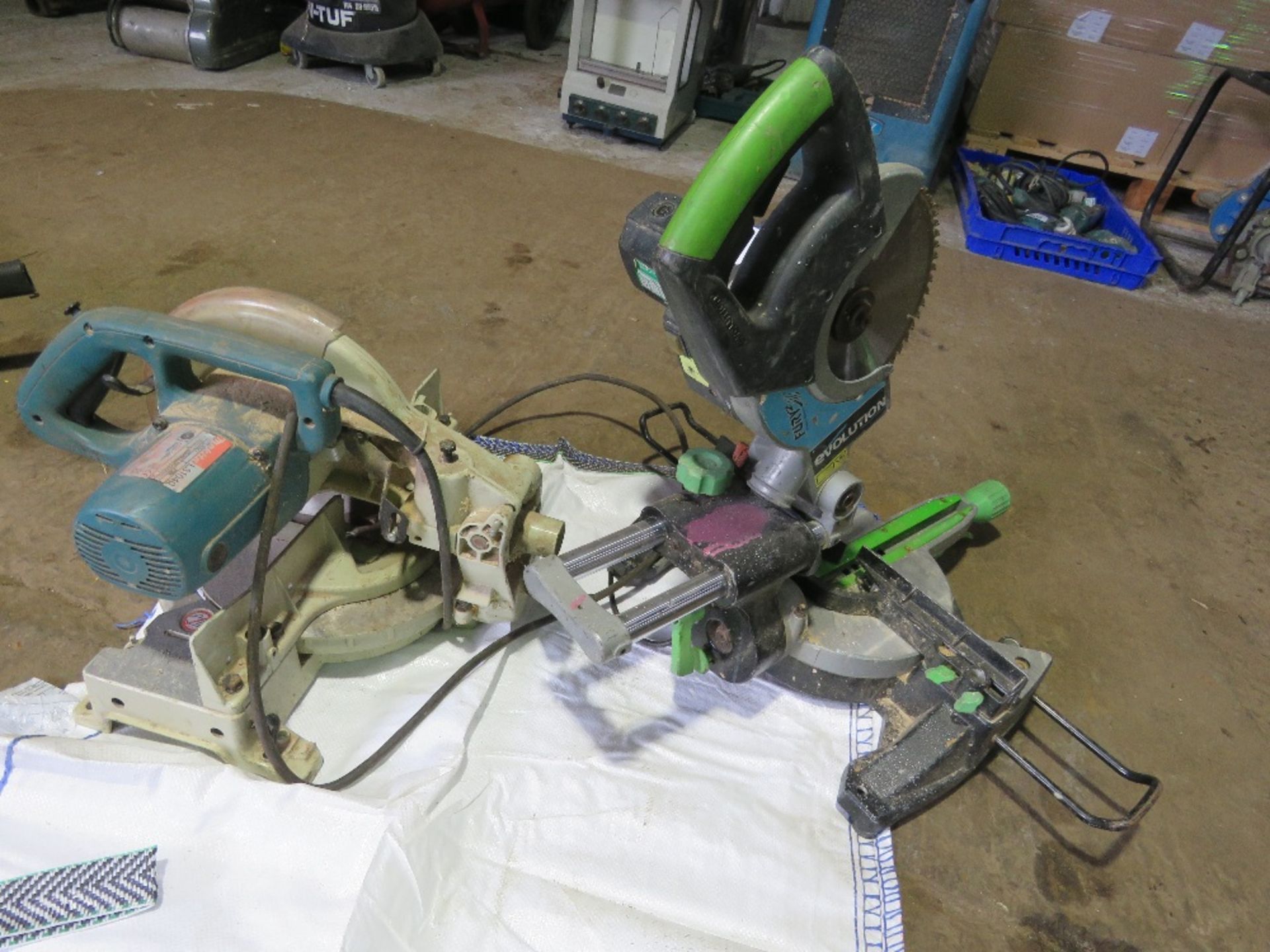 2 X MITRE SAWS, ELECTRIC POWERED - Image 2 of 3
