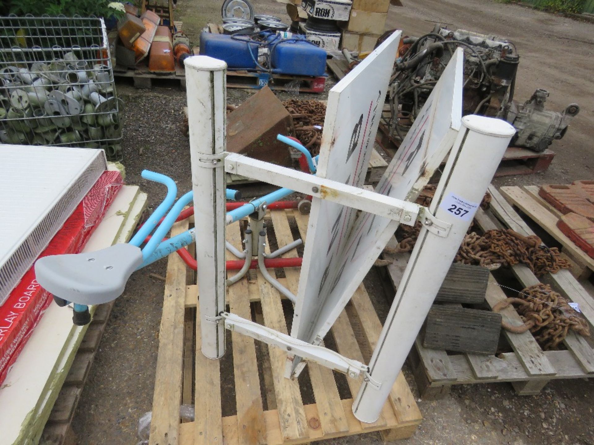 MOTORBIKE LIFTING FRAME, SEESAW & 2NO ILLUMINATED SIGNS. - Image 2 of 2