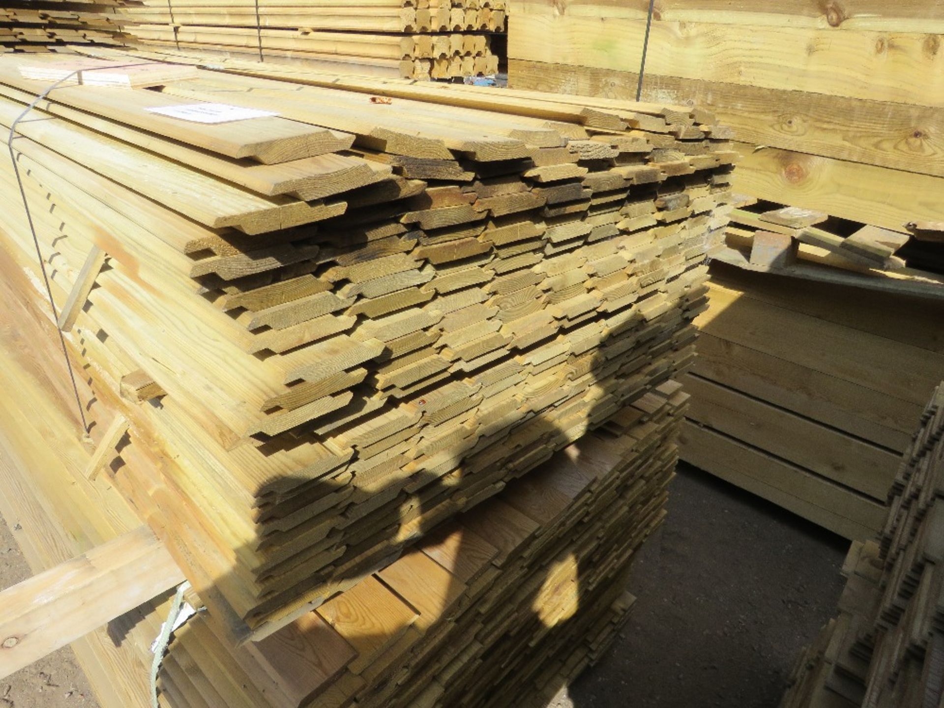 LARGE PACK OF TREATED OVERLAP SHIPLAP TIMBER CLADDING BOARDS 19MM X 100MM @ 1725MM LENGTH APPROX. 2 - Image 3 of 5