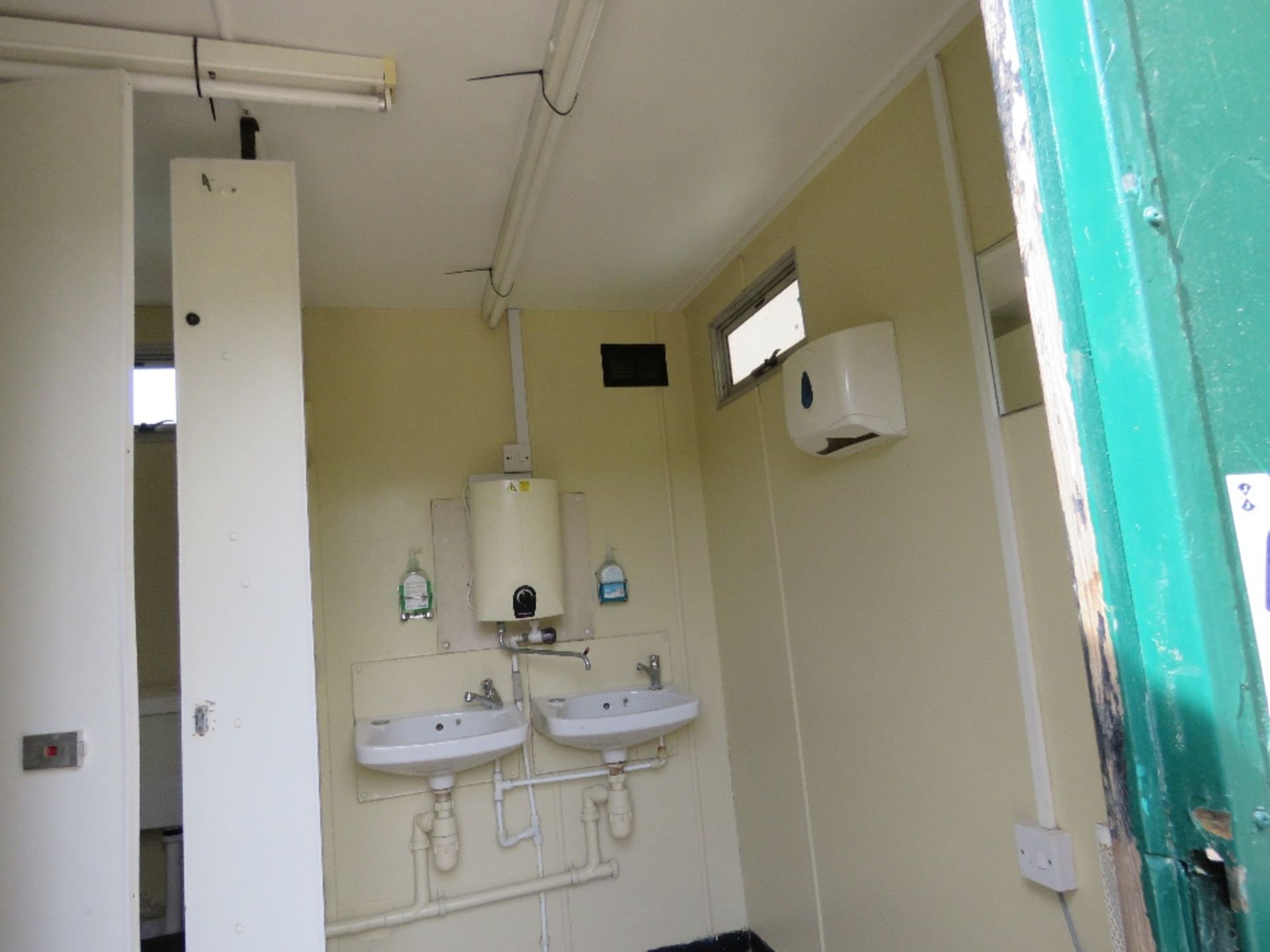 SINGLE AXLED TOWED TOILET BLOCK 12FT X 7FT APPROX. COMPRISES SINGLE WC WITH SINK FOR LADIES, GENTS H - Image 7 of 13