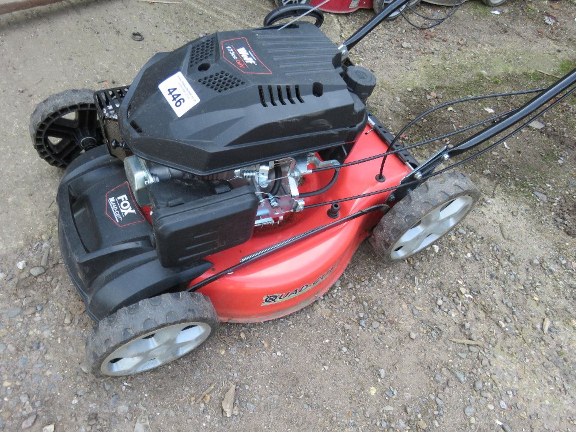 FOX QUAD CUT PETROL ENGINED MOWER WITH NO COLLECTOR. ....THIS LOT IS SOLD UNDER THE AUCTIONEERS MARG - Image 2 of 4