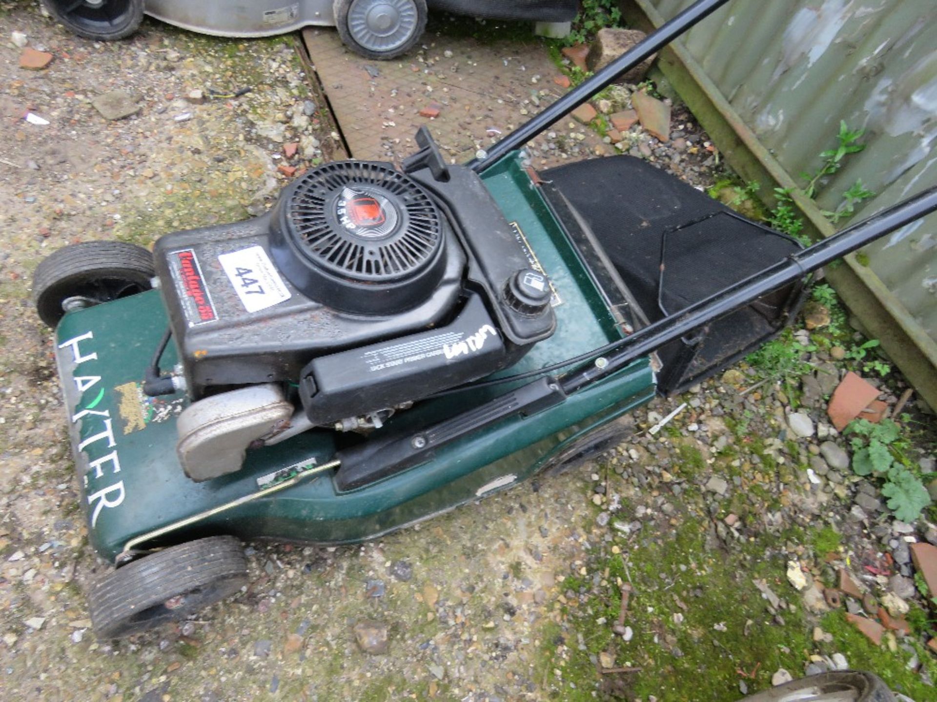 HAYTER PETROL ENGINED MOWER WITH COLLECTOR. ....THIS LOT IS SOLD UNDER THE AUCTIONEERS MARGIN SCHEME - Image 3 of 4