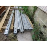 7NO HEAVY DUTY GALVANISED RACKING UPRIGHT POSTS 90MM X 90MM @ 2.67M LENGTH APPROX.....THIS LOT IS SO