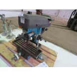 CLARKE METALWORKER MINI MILL/DRILL WITH SOME TOOLING AS SHOWN, 240VOLT POWERED. WORKING WHEN RECENTL