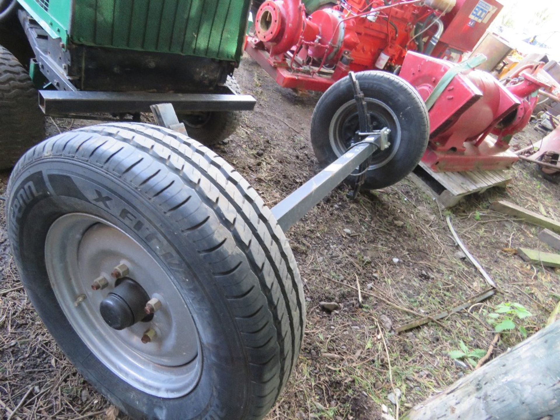 HEAVY DUTY TRAILER AXLE WITH SPRINGS, BELIEVED TO BE OFF GROUNDHOG TYPE WELFARE UNIT?? ....THIS LOT - Image 5 of 6