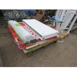 QTY OF FLAT ROOF OVERLAY BOARD, ROLL OF ROOF REINFORCING AND A RADIATOR.