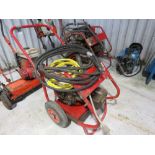 PETROL ENGINED PRESSURE WASHER WITH HOSE AND LANCE.