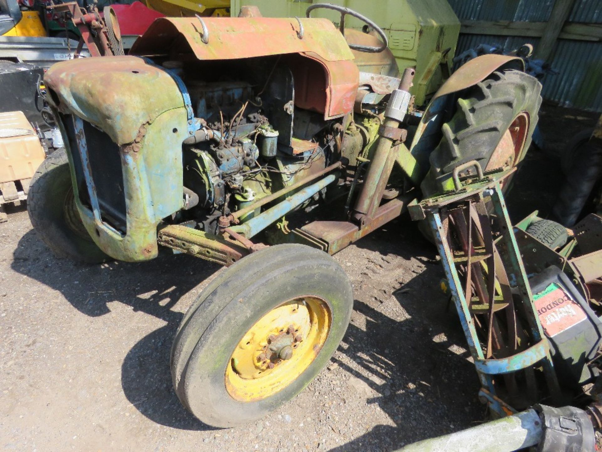 FORDSON DEXTA TRACTOR WITH LOADER FRAME AND BRACKETS. UNUSED CONDITION UNKNOWN. MAY BE INCOMPLETE (I - Image 2 of 16