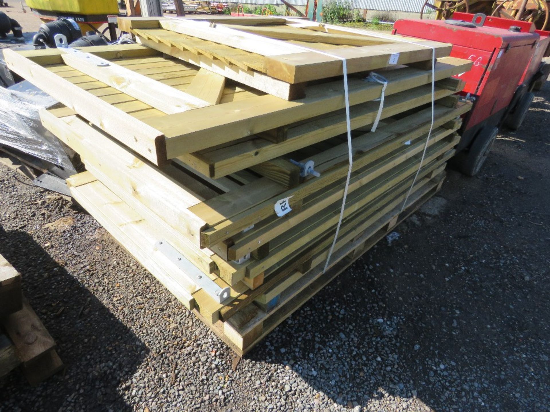 STACK OF 8NO ASSORTED WOODEN PEDESTRIAN GARDEN GATES.