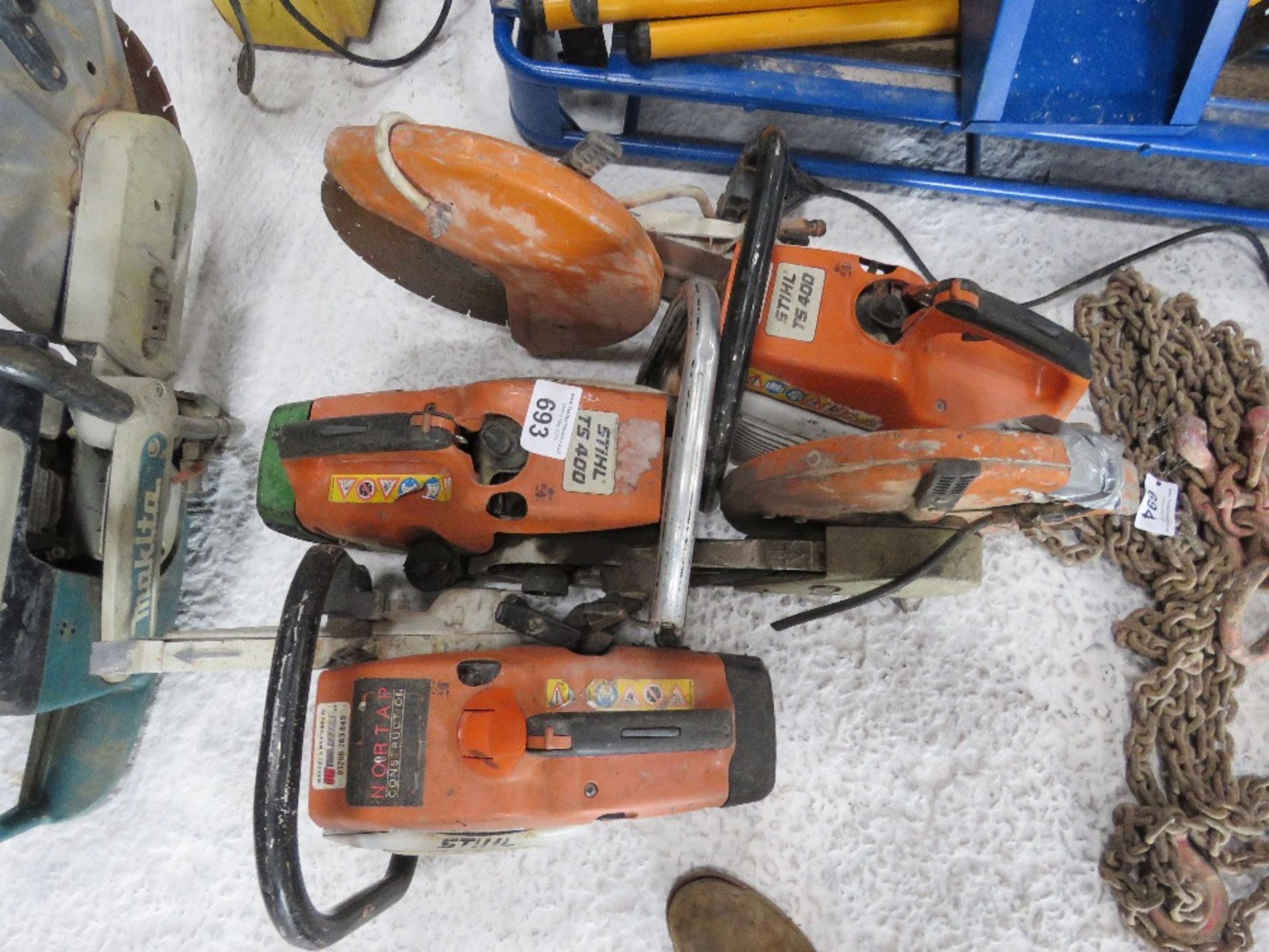 3 X STIHL TS400 PETROL SAWS FOR SPARES OR REPAIR.....THIS LOT IS SOLD UNDER THE AUCTIONEERS MARGIN S
