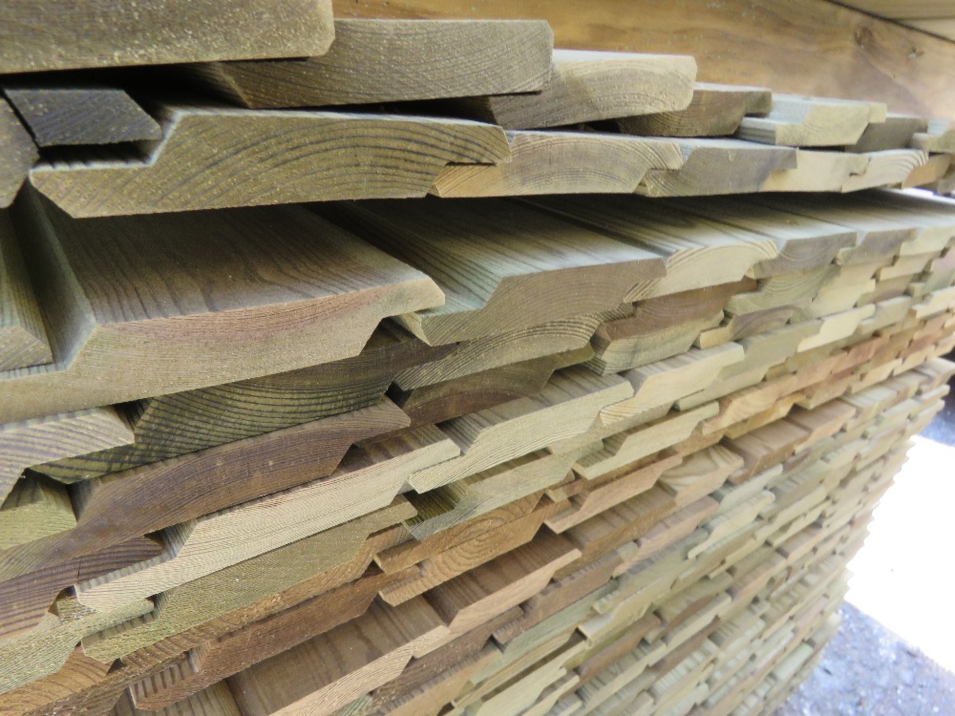 LARGE PACK OF PRESSURE TREATED SHIPLAP CLADDING TIMBER BOARDS 1.83M LENGTH X 100MM WIDTH APPROX. - Image 3 of 3