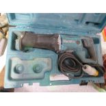 2 X MAKITA 110VOLT POWERED RECIPROCATING SAWS IN CASES THX13945,16388