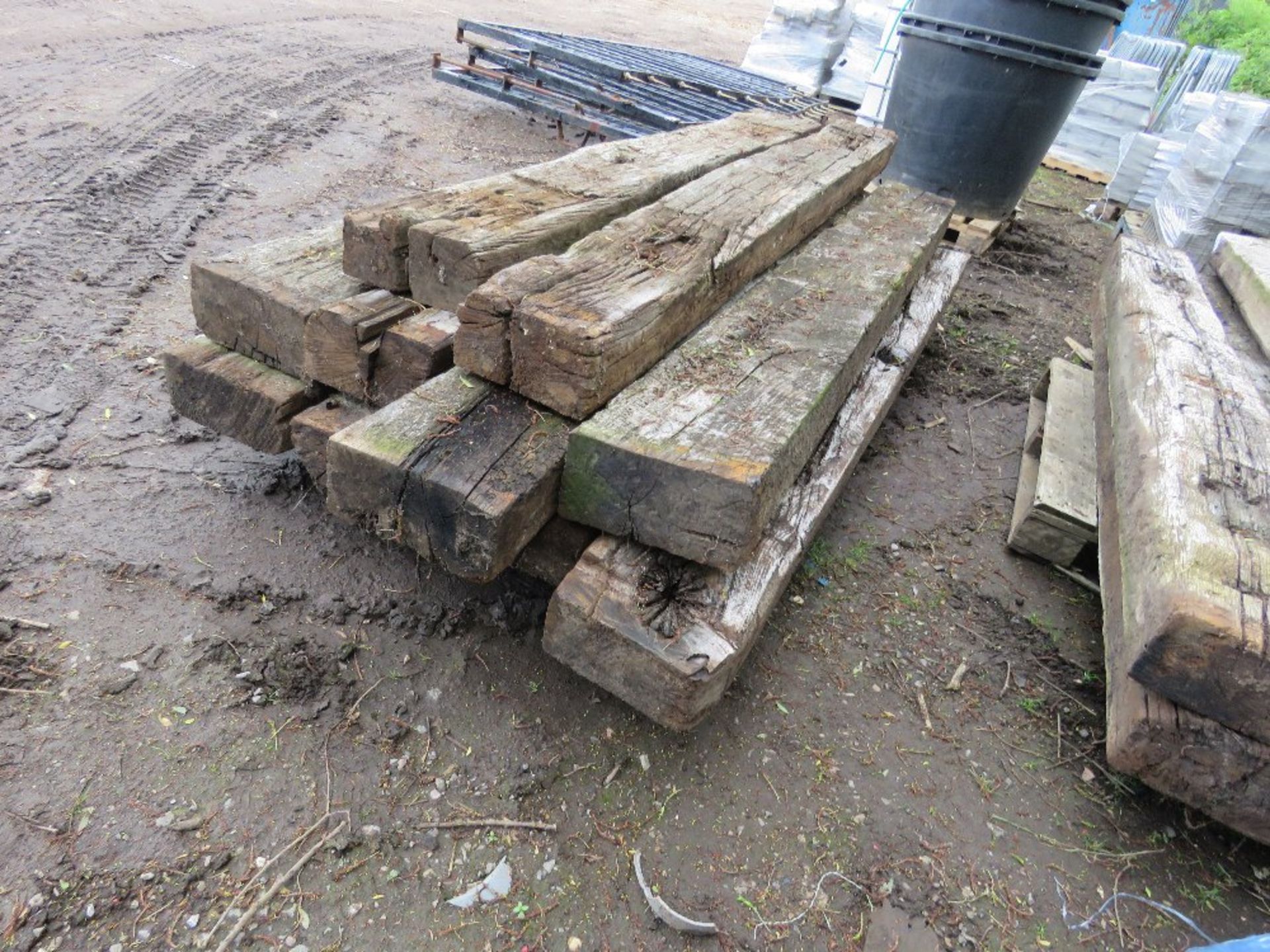 10NO TIMBER RAILWAY SLEEPERS.....THIS LOT IS SOLD UNDER THE AUCTIONEERS MARGIN SCHEME, THEREFORE NO - Image 3 of 4