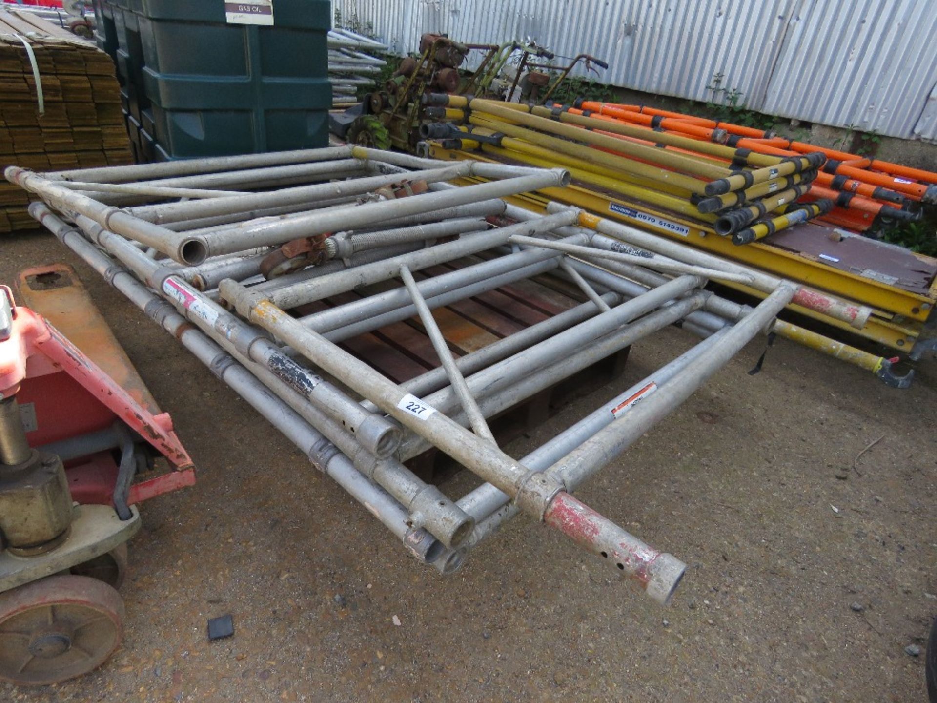 ALUMINIUM SCAFFOLD TOWER PARTS AS SHOWN.....THIS LOT IS SOLD UNDER THE AUCTIONEERS MARGIN SCHEME, TH