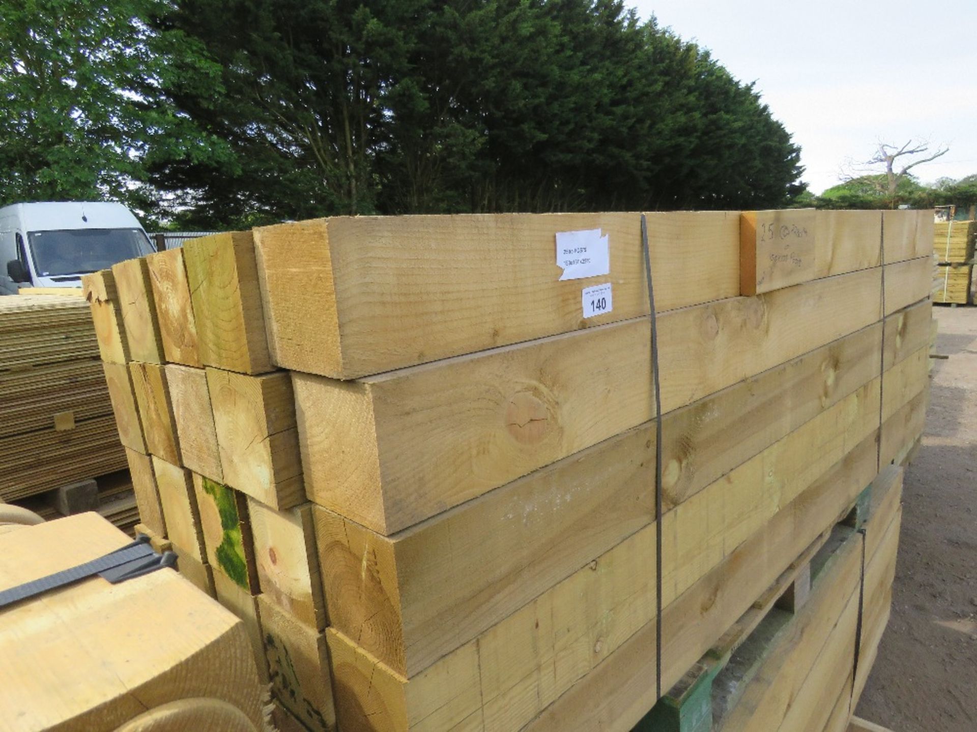 25NO LARGE TREATED TIMBER POSTS 150MMX 150MM @2280MM LENGTH APPROX. - Image 2 of 4