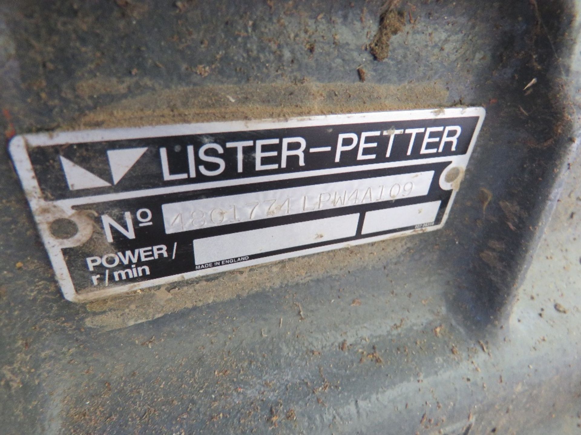 LISTER PETTER 4 CYLINDER DIESEL ENGINE. - Image 5 of 5