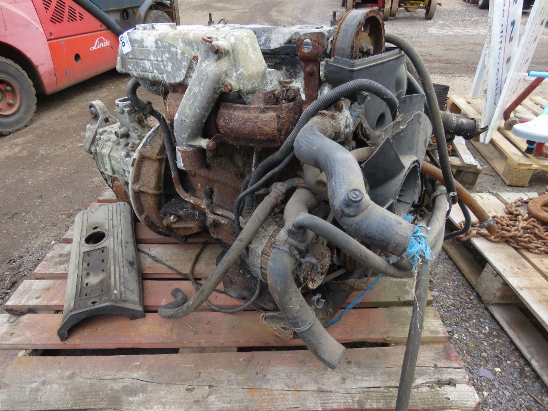 DIESEL ENGINE WITH GEARBOX, 4 CYLINDER.....THIS LOT IS SOLD UNDER THE AUCTIONEERS MARGIN SCHEME, THE - Image 2 of 5