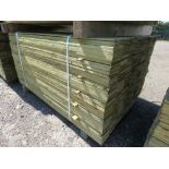 LARGE PACK OF PRESSURE TREATED FEATHER EDGE CLADDING TIMBER BOARDS 1.5M LENGTH X 100MM WIDTH APPROX.