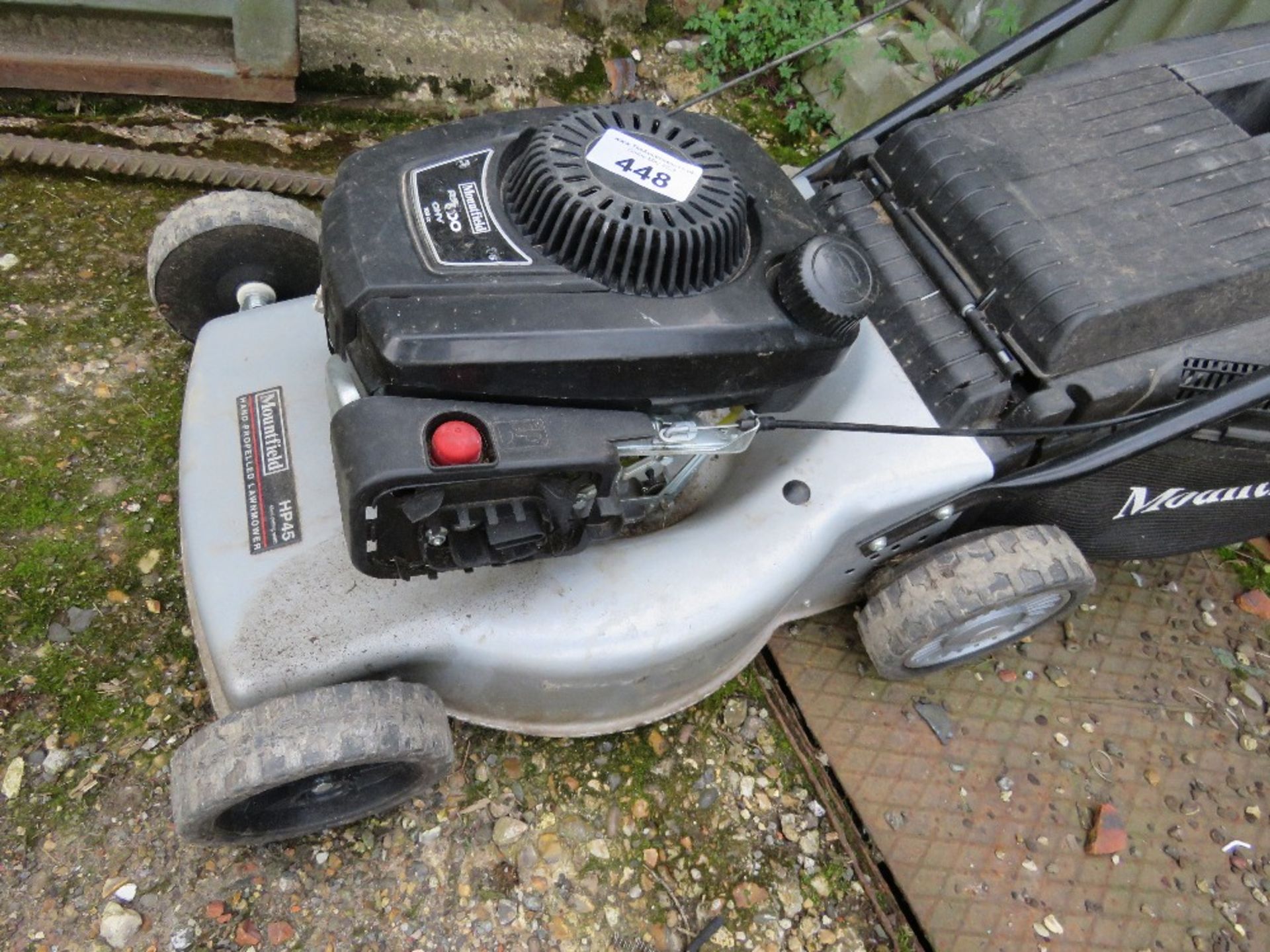 MOUNFIELD PETROL ENGINED MOWER WITH COLLECTOR. ....THIS LOT IS SOLD UNDER THE AUCTIONEERS MARGIN SCH - Image 2 of 4