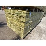 LARGE PACK OF PRESSURE TREATED FEATHER EDGE CLADDING TIMBER BOARDS 1.8M LENGTH X 100MM WIDTH APPROX.