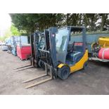 JUNGHEINRICH GAS POWERED FORKLIFT TRUCK WITH CONTAINER SPEC FREE LIFT MAST.